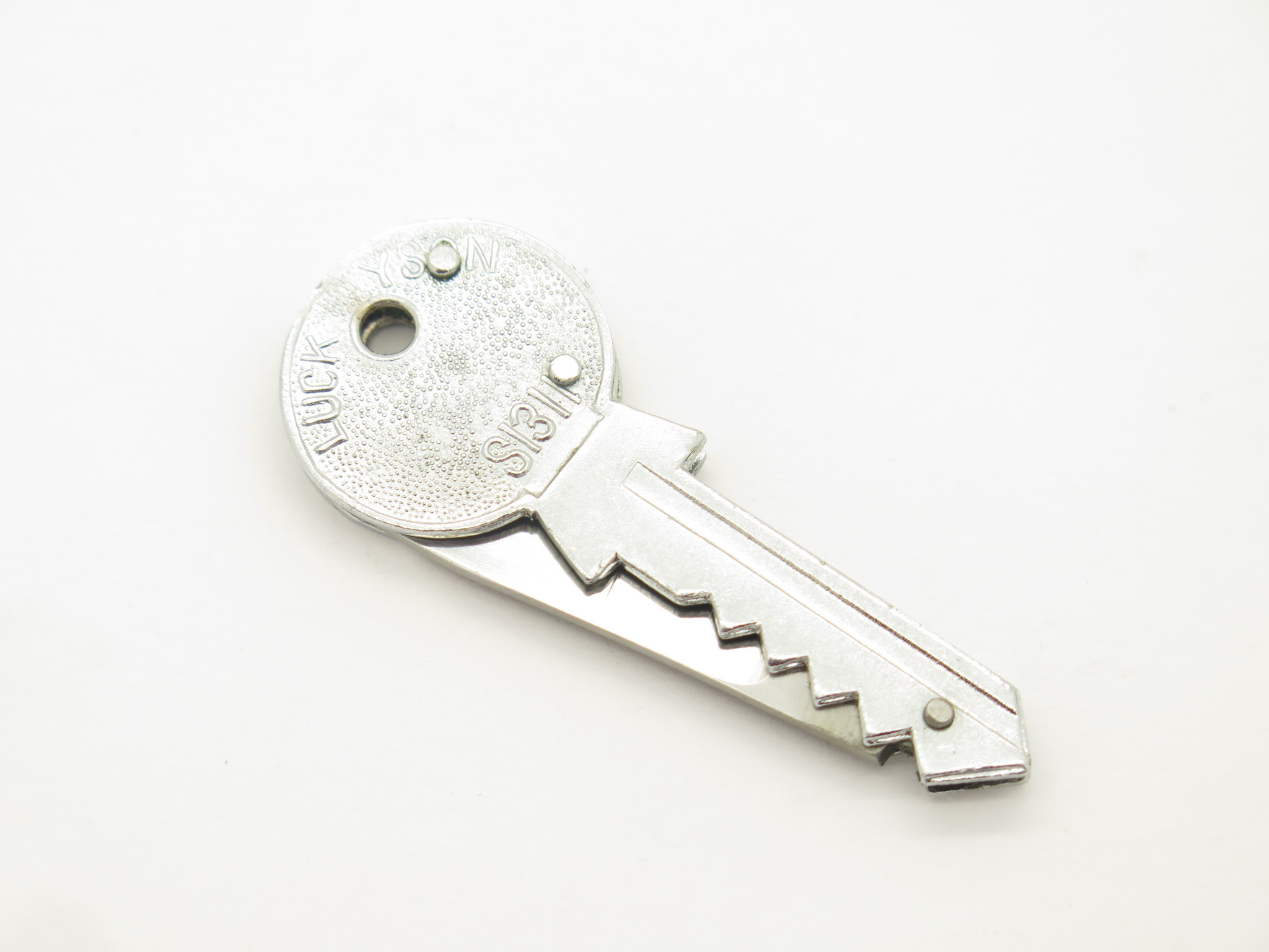 Vintage '80s LuckySon Key Shape Seki Japan Silver Folding