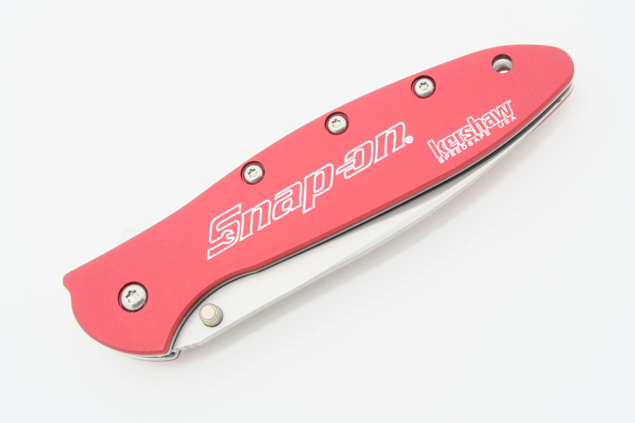 Kershaw Snap On 1660RAT Leek Red Plain Edge Folding Pocket Knife