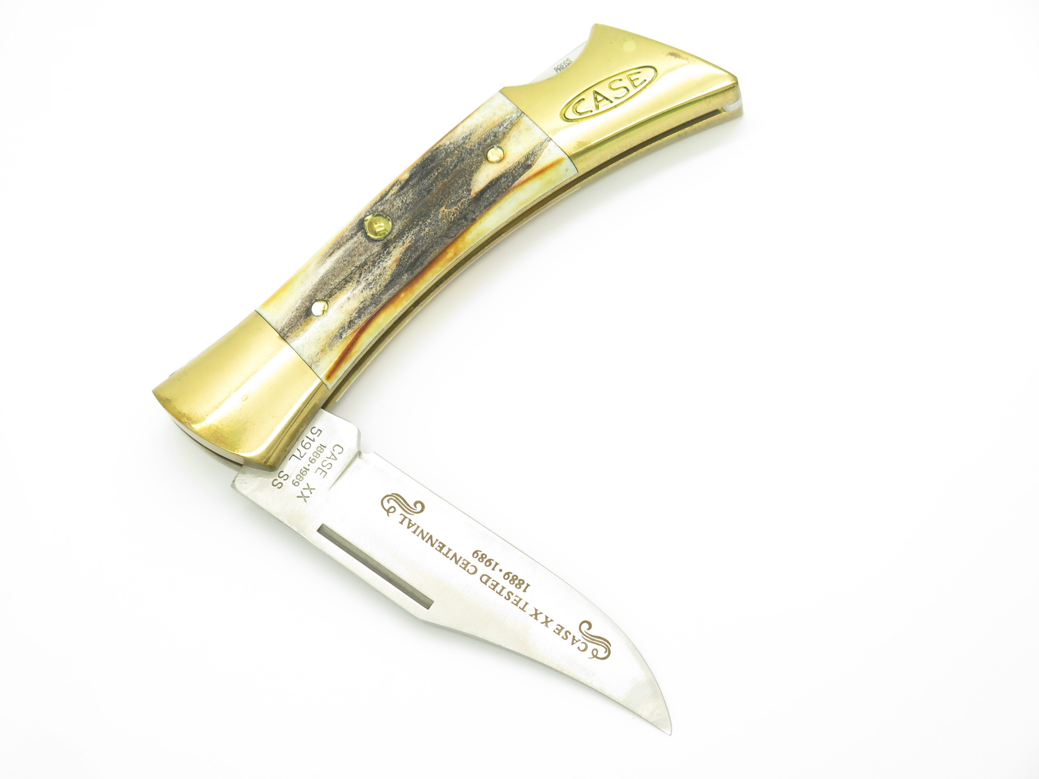 デキャンタ Case XX 1989 5207 D Stag Damascus Mini Trapper With Original Box