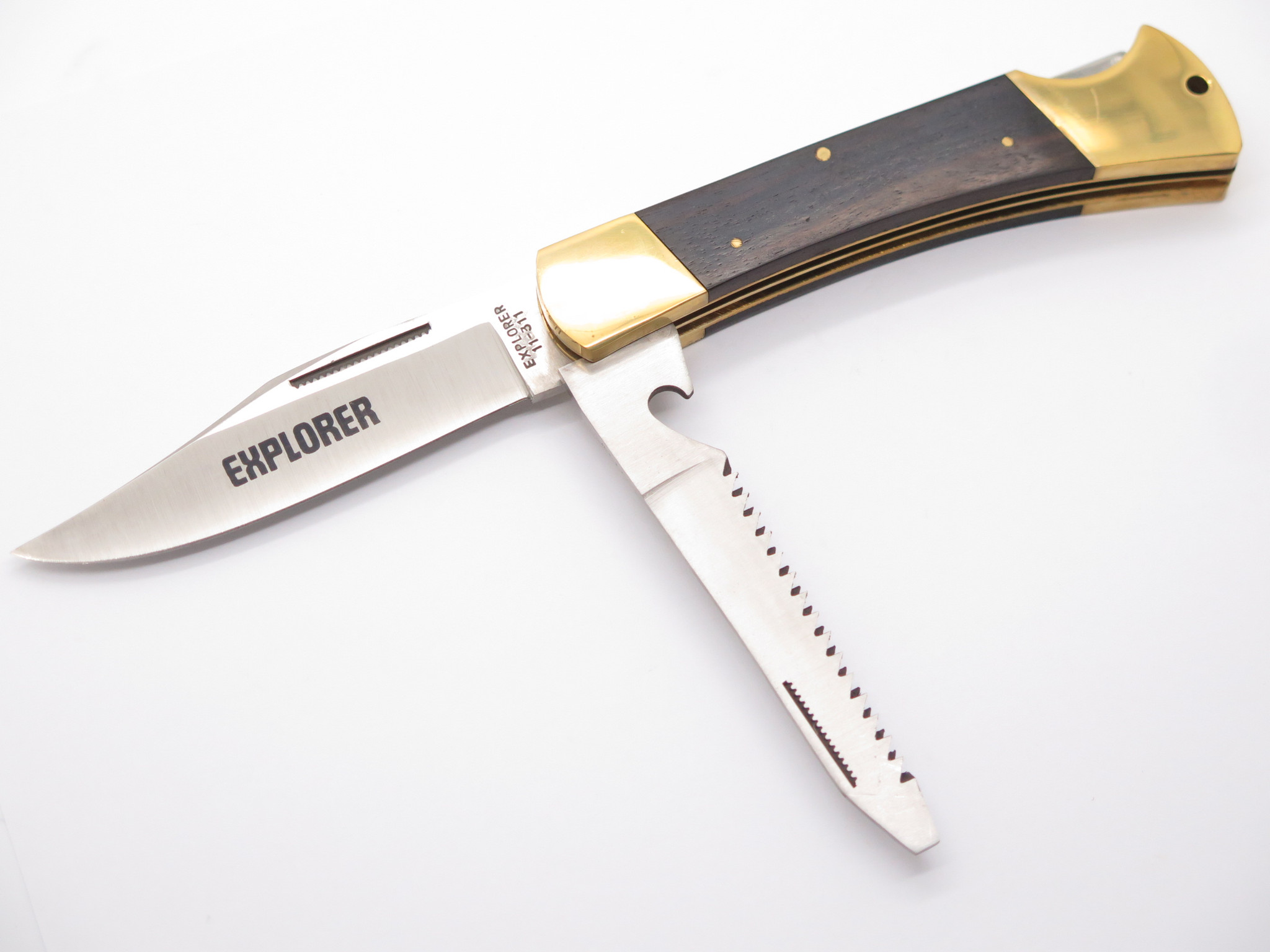 Vtg 1970s Explorer Tak Fukuta Seki Japan Two Blade Folding Hunter