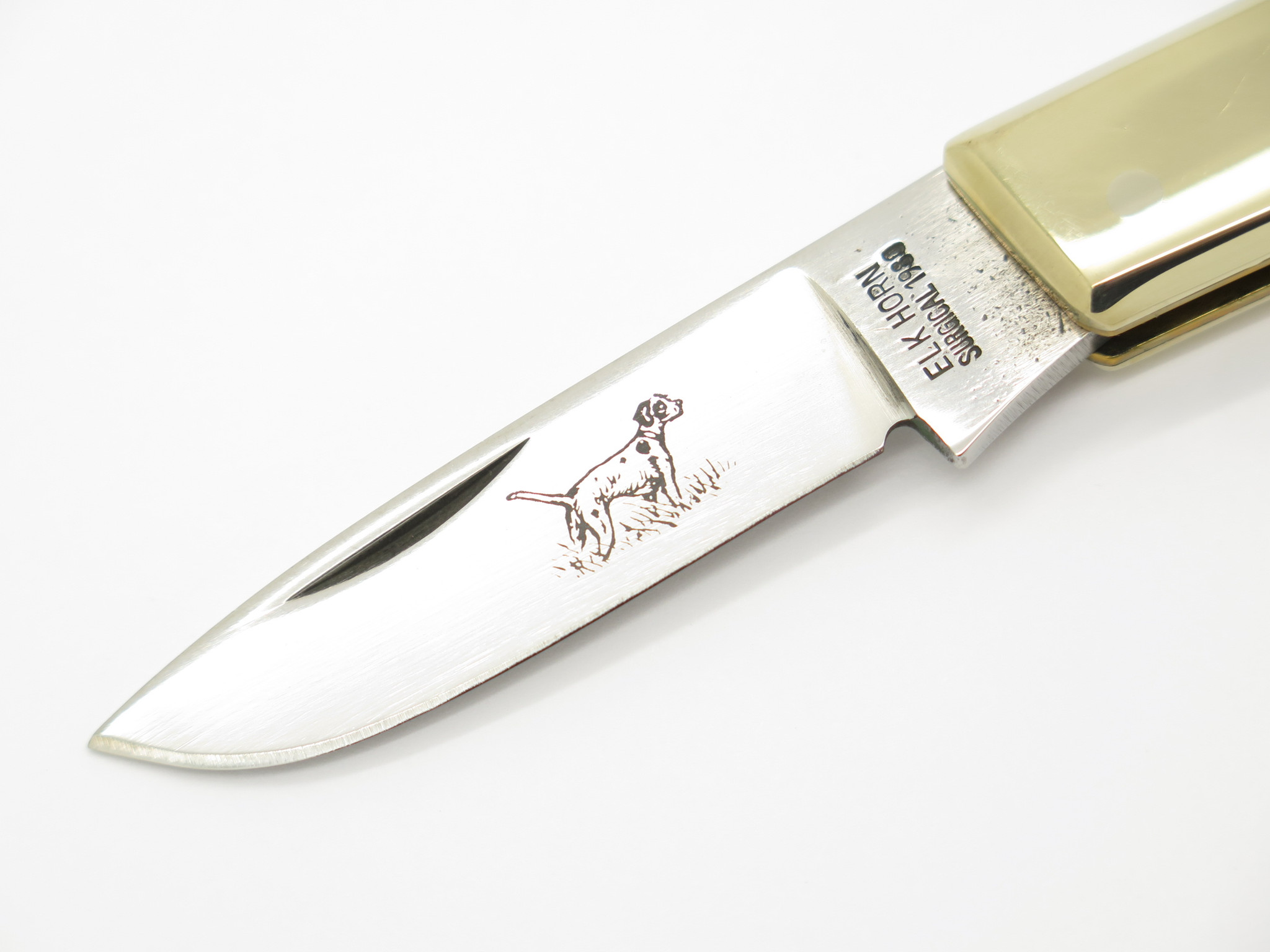 ヴィンテージ 80 年代 モキ ラコタ ティール ポケット ナイフ Vintage 1980 Taylor Cutlery Elk Seki Japan 3