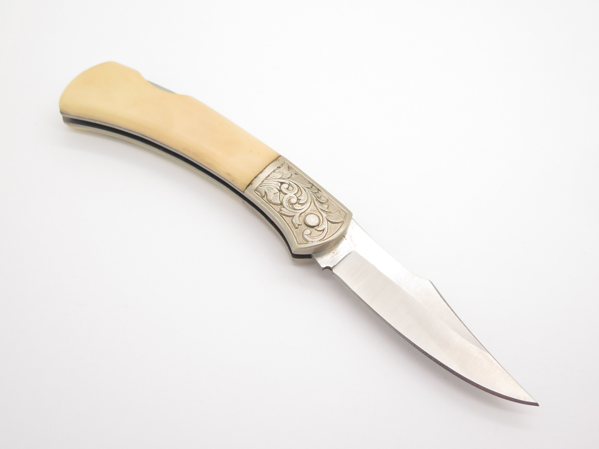Vtg Herbertz G Sakai Seki Japan Deer Scrimshaw 3.1 Folding
