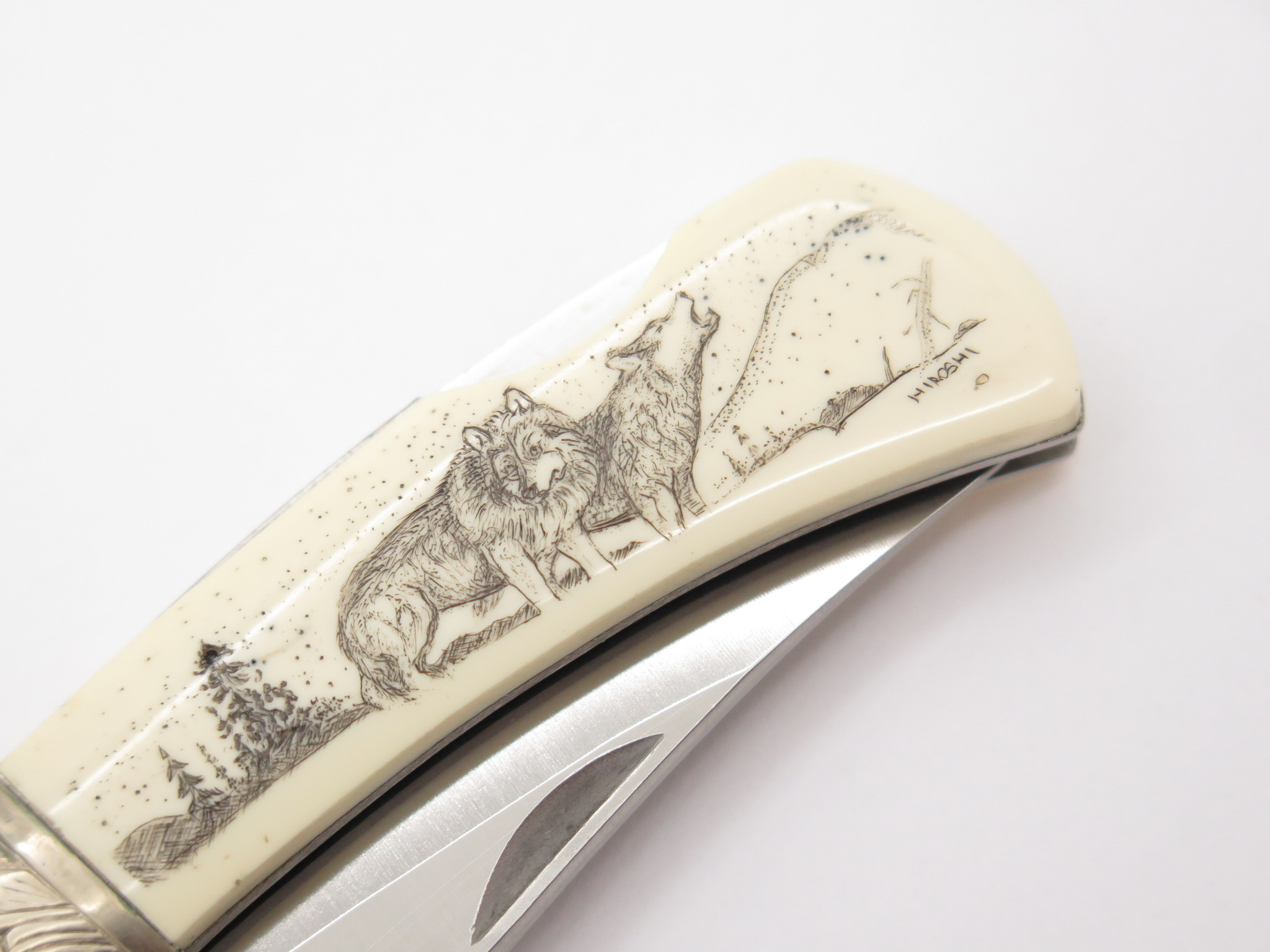 Vtg Explorer G Sakai Seki Japan Wolf Scrimshaw 3.1 Folding