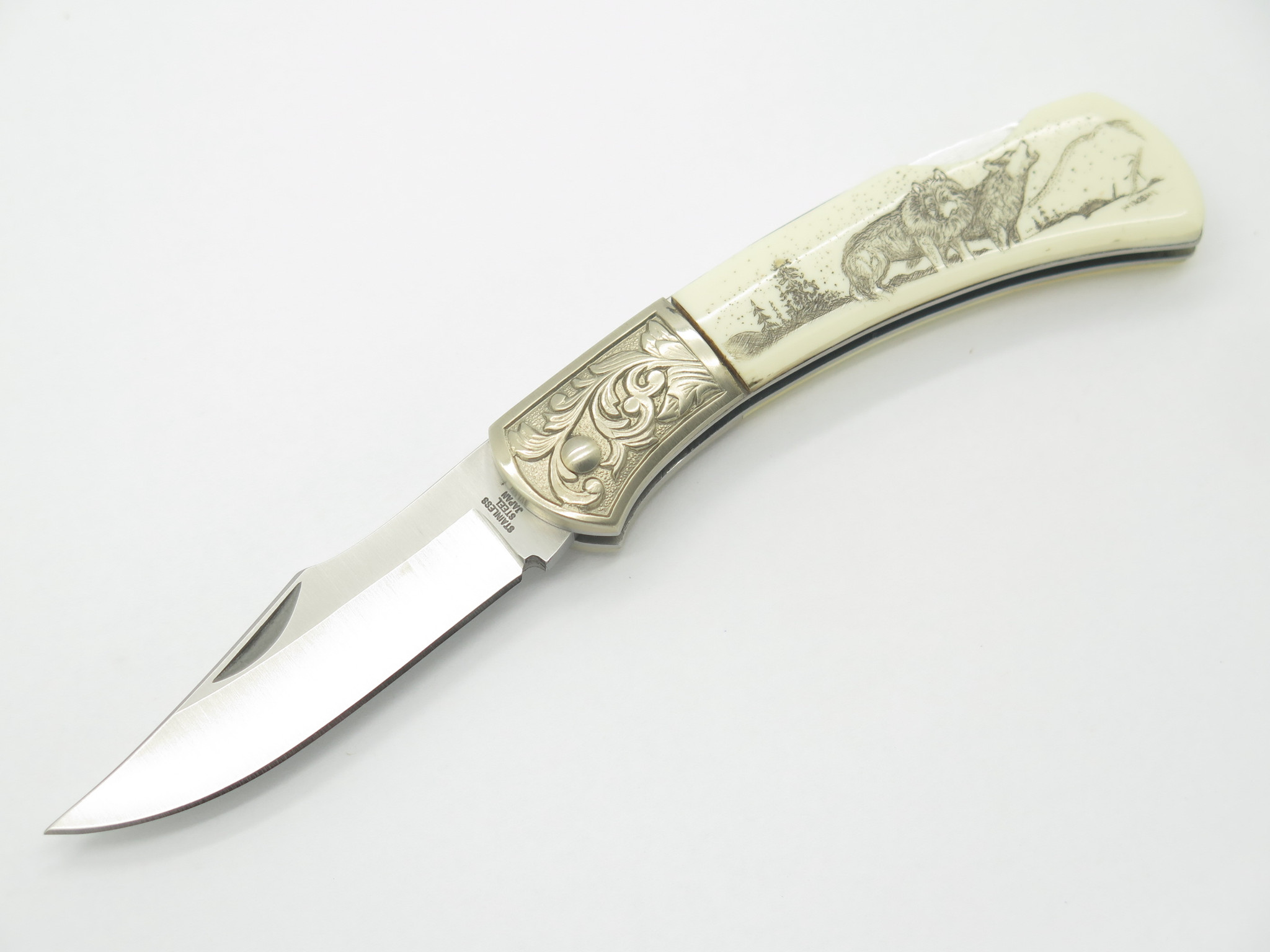 Vtg Explorer G Sakai Seki Japan Wolf Scrimshaw 3.1 Folding