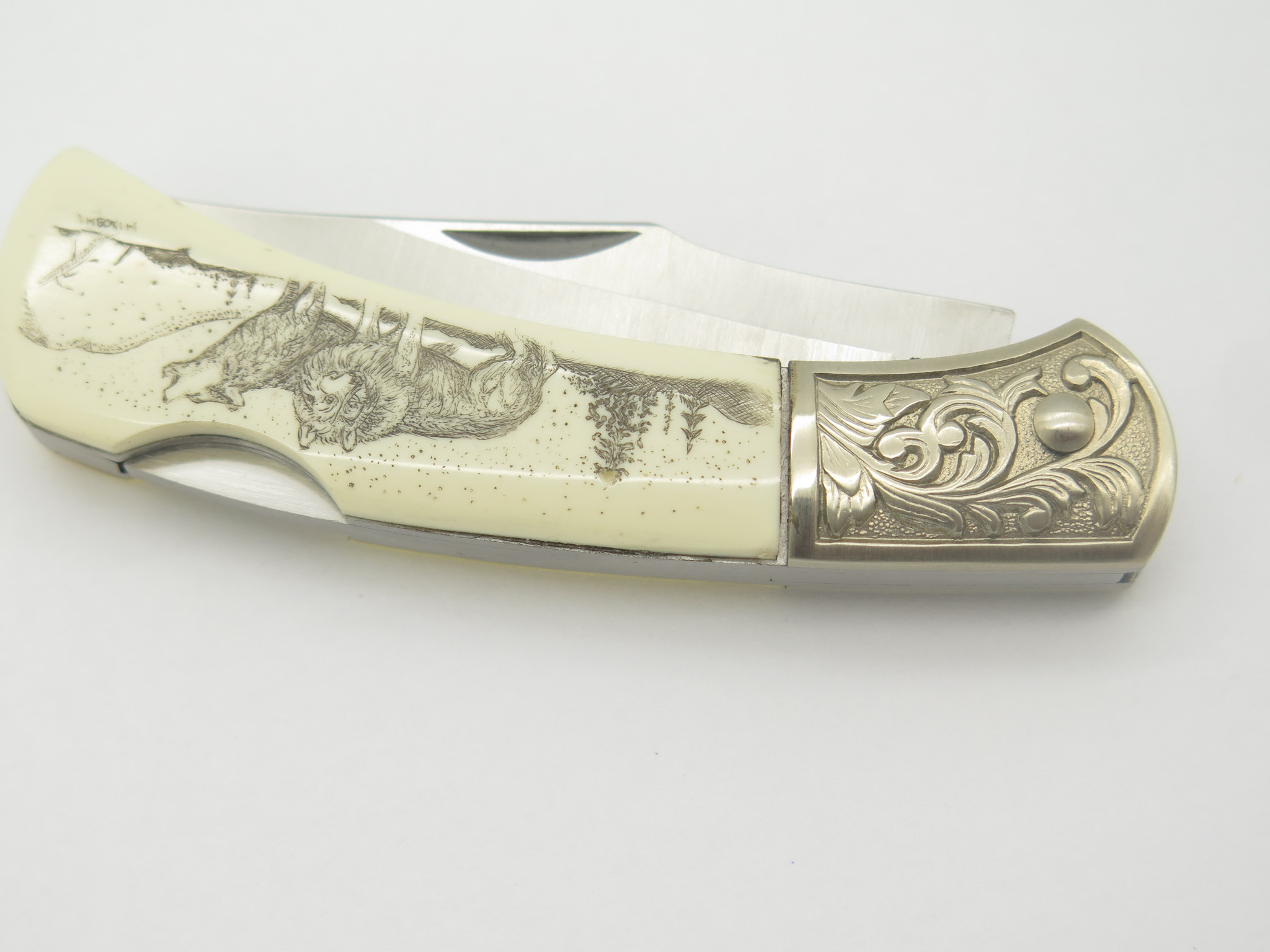 Vtg Explorer G Sakai Seki Japan Wolf Scrimshaw 3.1 Folding
