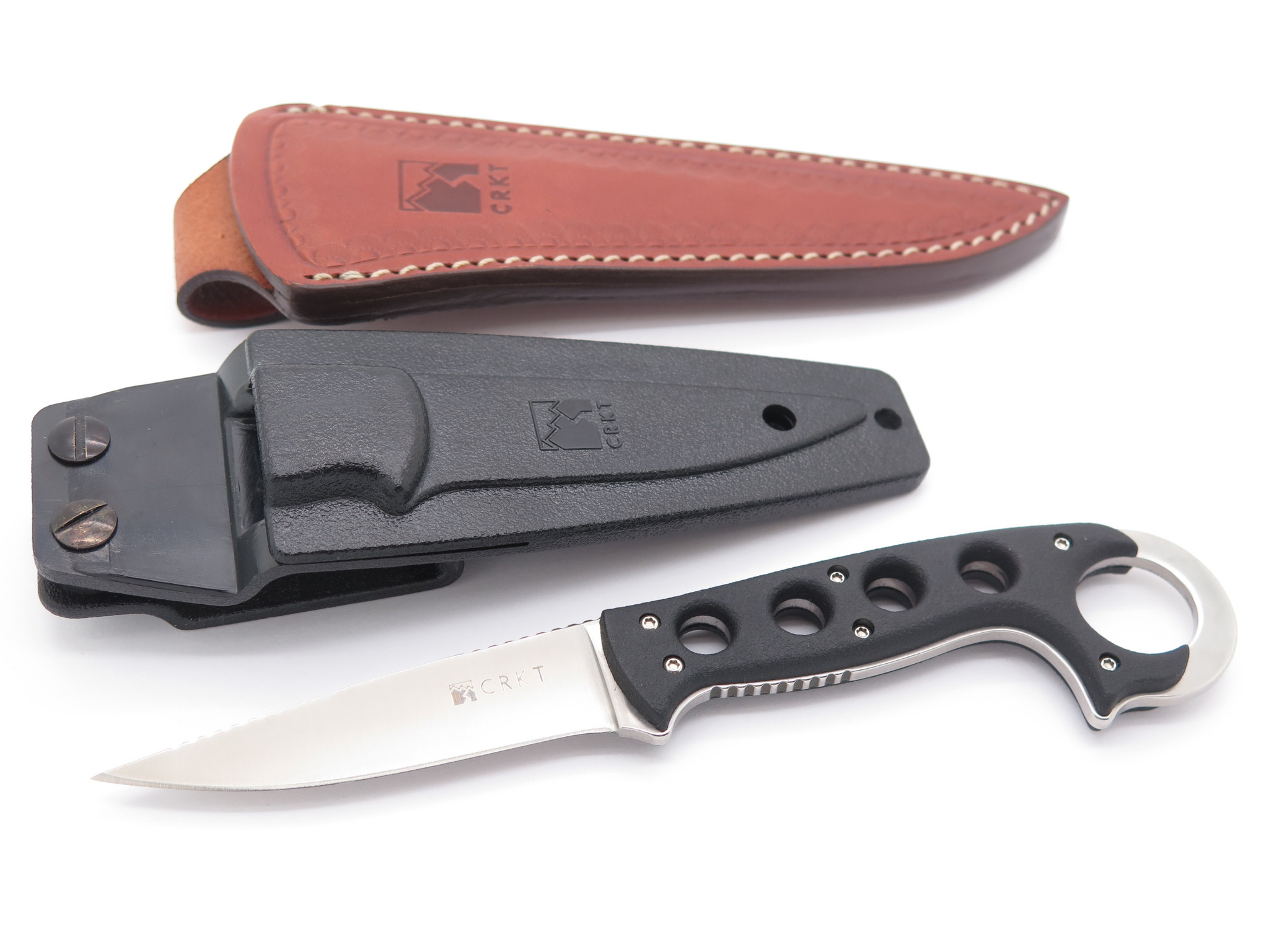 CRKT 2005 Alaska Carcajou Black Handle Fixed Blade Hunting Knife