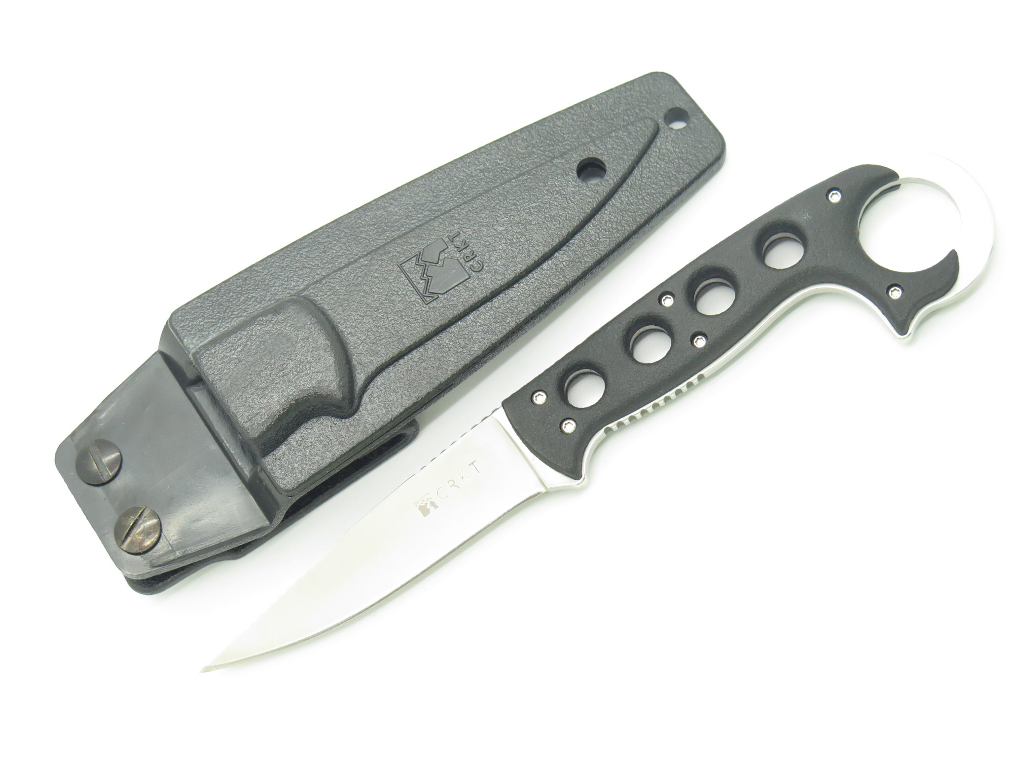 CRKT 2005 Alaska Carcajou Black Handle Fixed Blade Hunting Knife
