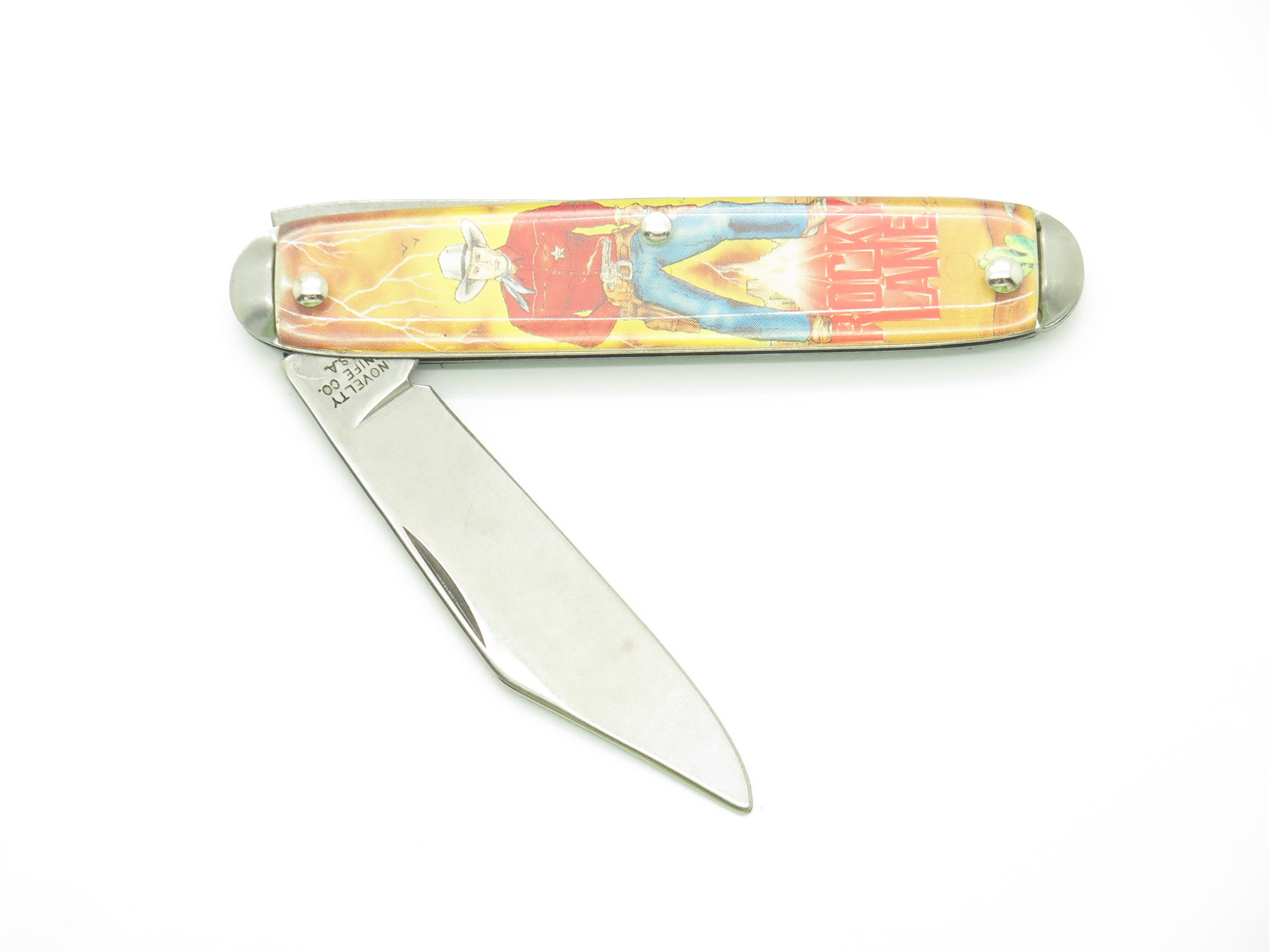 Vtg '90s Rocky Lane Comic Western Novelty Knife Co USA 3.5