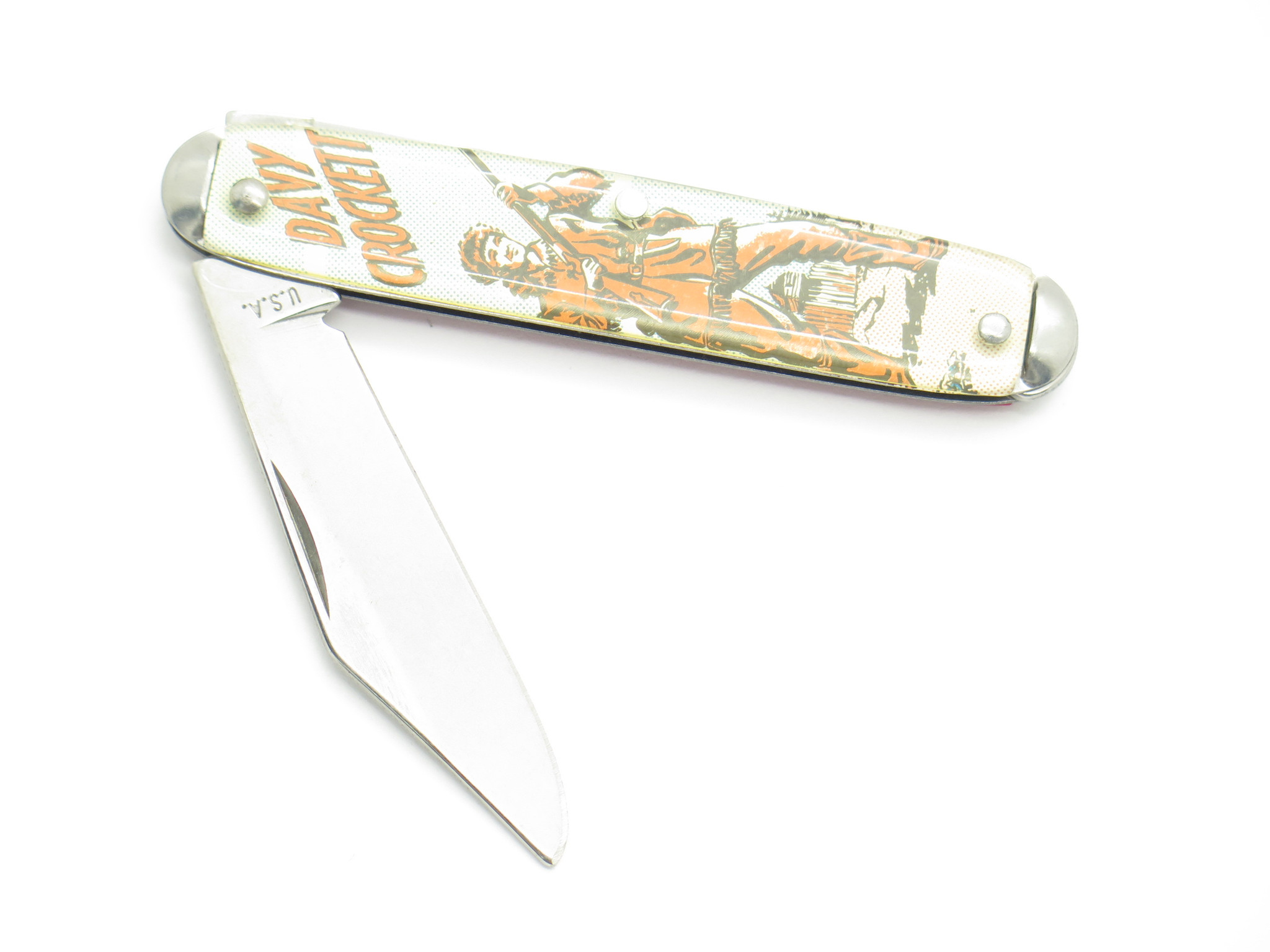 Vintage 90s Davy Crockett Western USA Novelty Knife Co 3.5