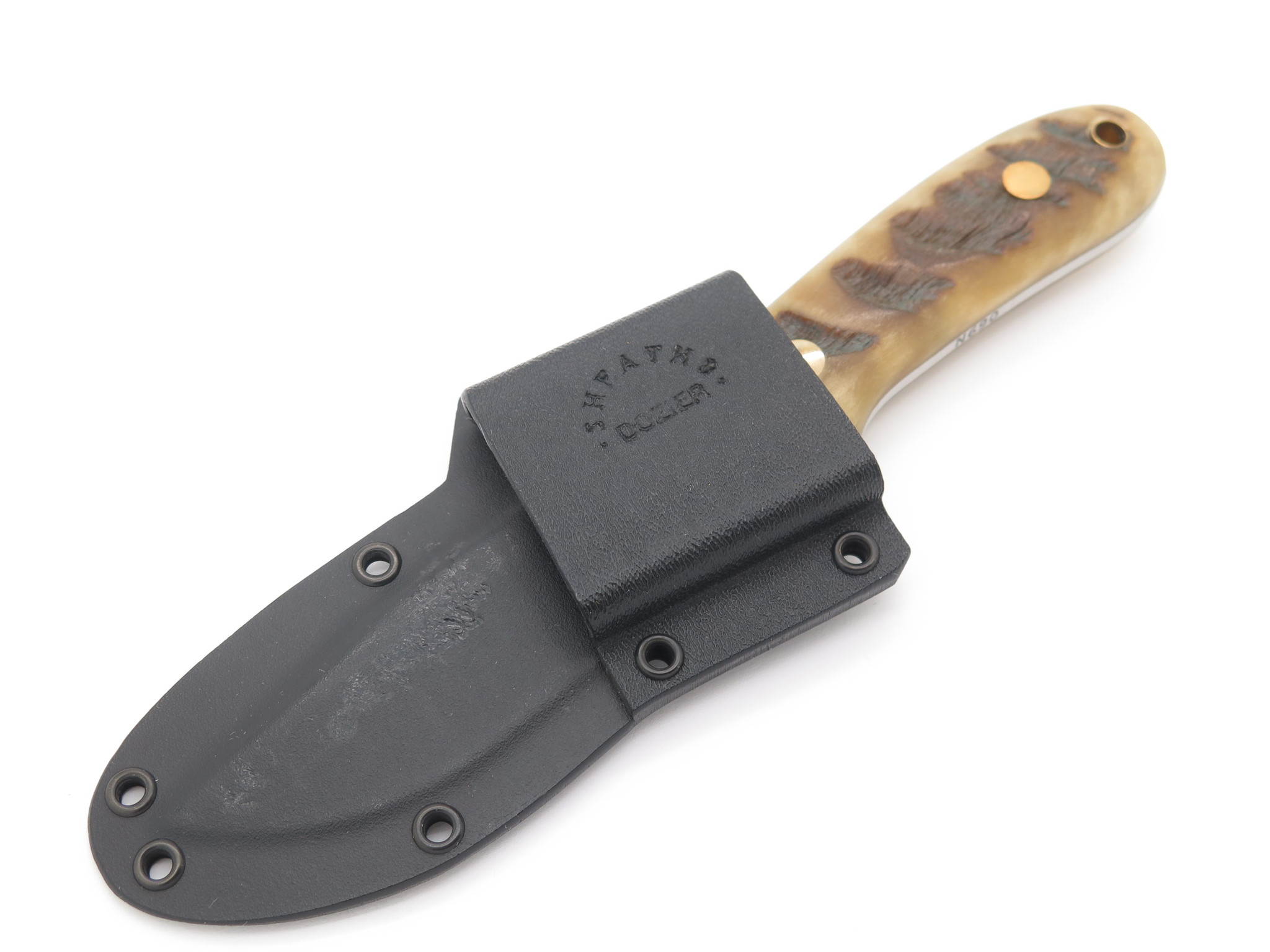 Bob Dozier Arkansas Custom N690 Ram Horn Fixed Blade Hunting Knife