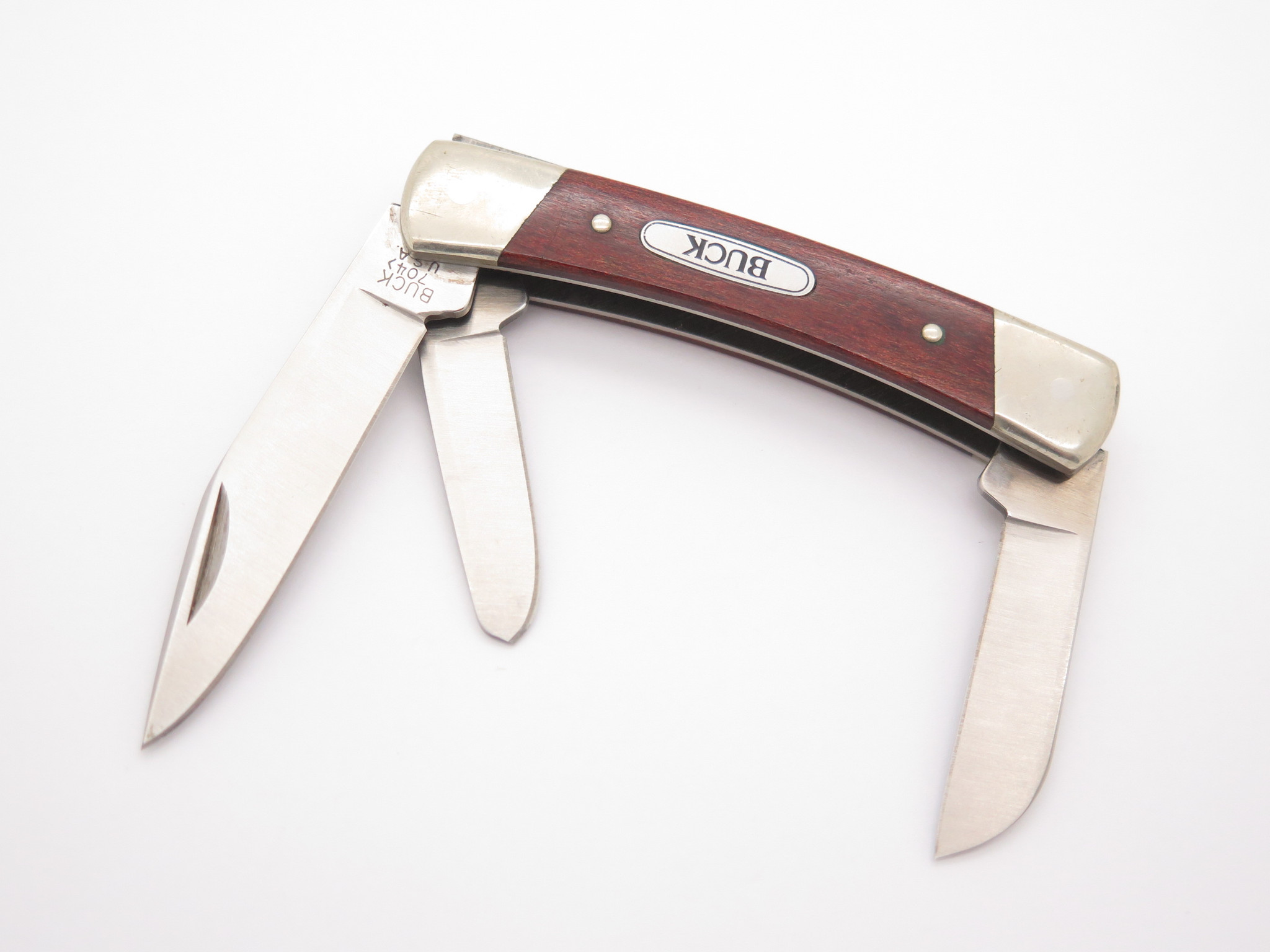 Buck 703 Colt 3 Blade Canoe Stockman Folding Pocket Knife Black Handle