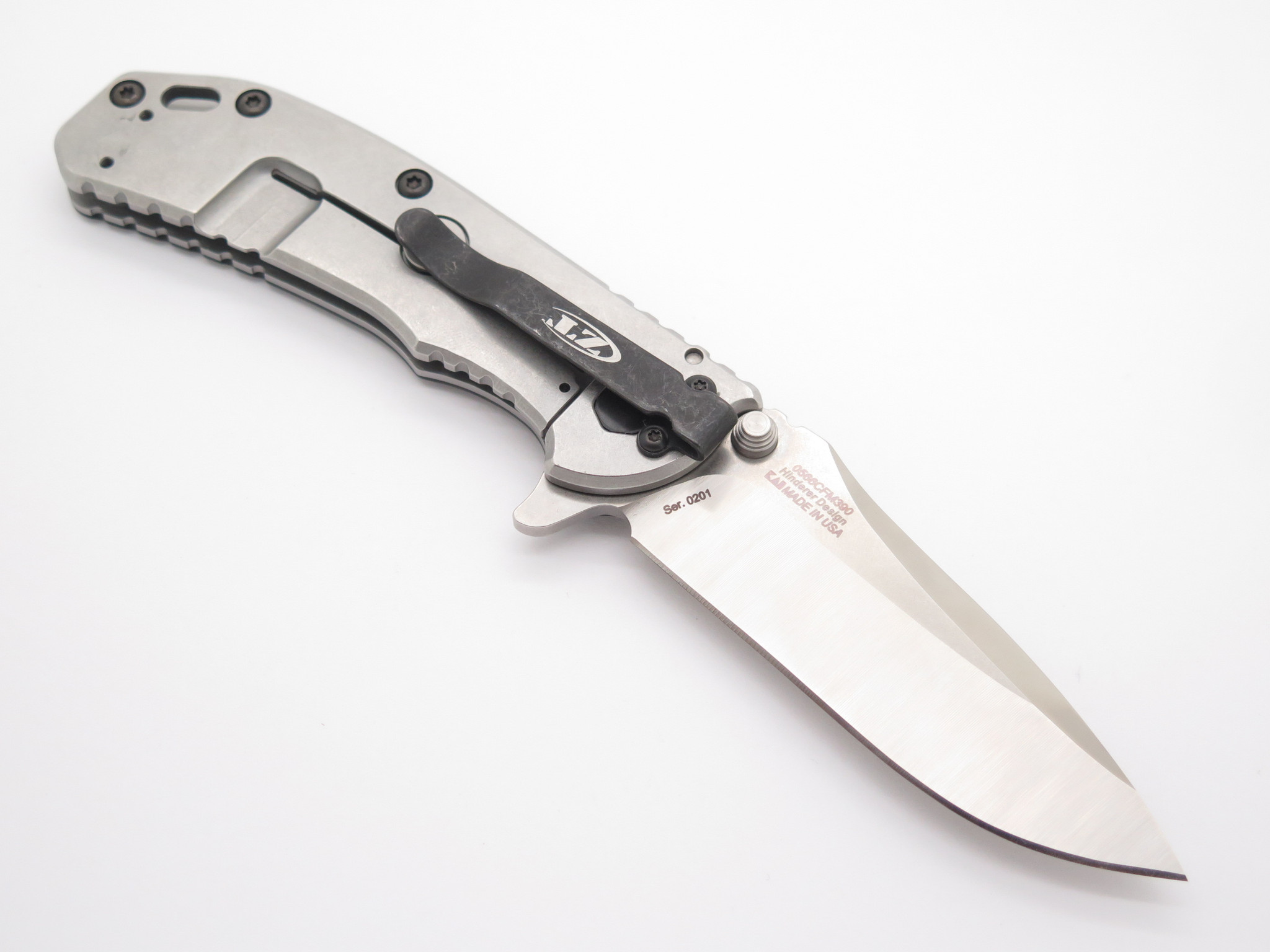 ZT Zero Tolerance 0566CFM390 Hinderer MC390 Carbon Fiber