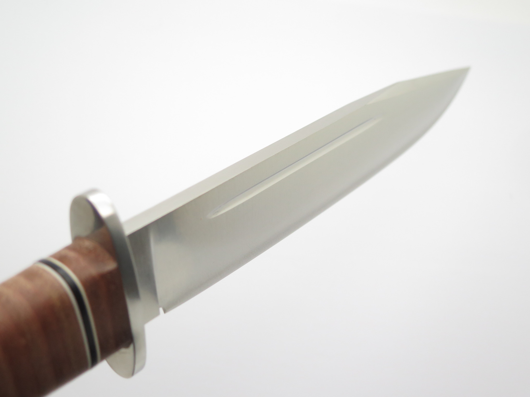 Hattori 160-2 Hunter I Leather Seki Japan AUS-8 Fixed Blade Bowie