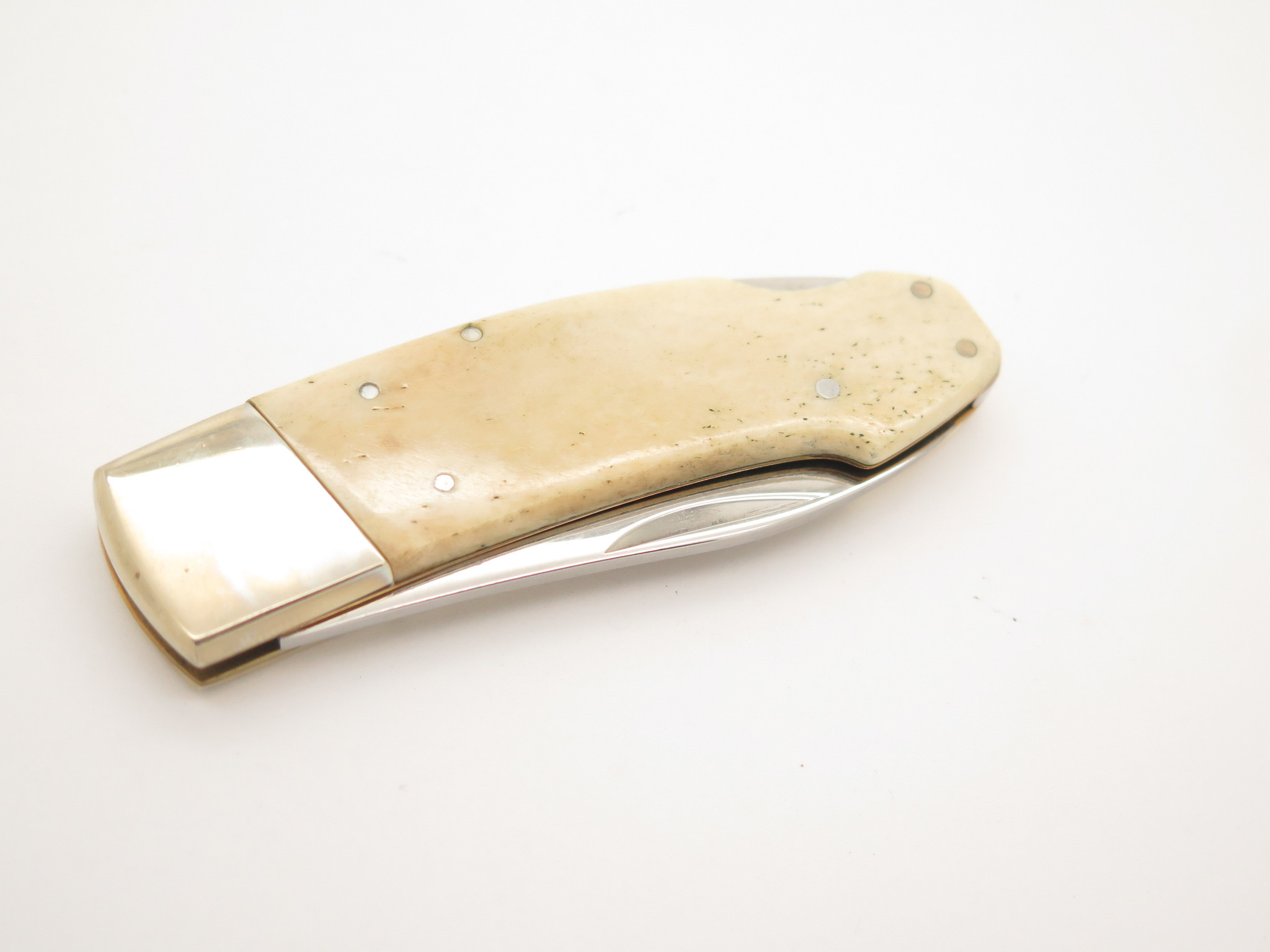 Vintage 1980 Khyber 2711 Ka-bar Seki Japan Bone Stainless Folding