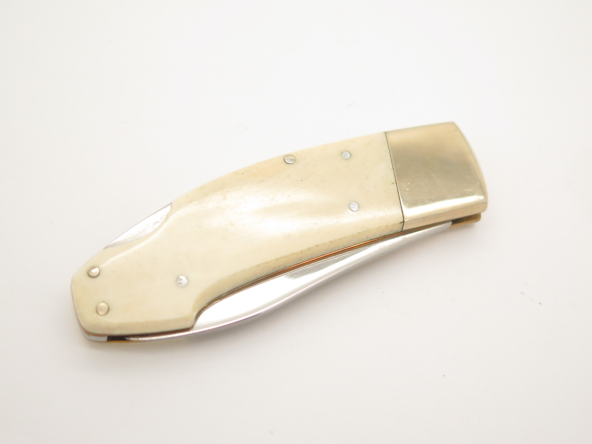 Vintage 1980 Khyber 2711 Ka-bar Seki Japan Bone Stainless Folding