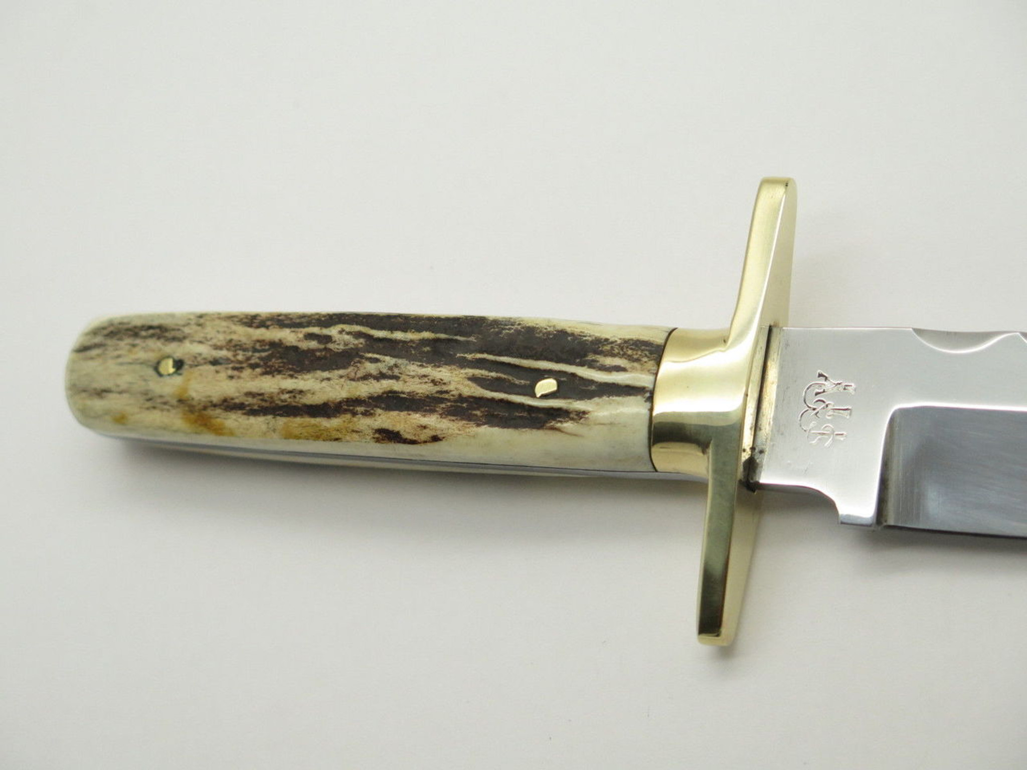 Vtg A. Wright & Son Sheffield England Stag Fixed Blade Bowie Hunting