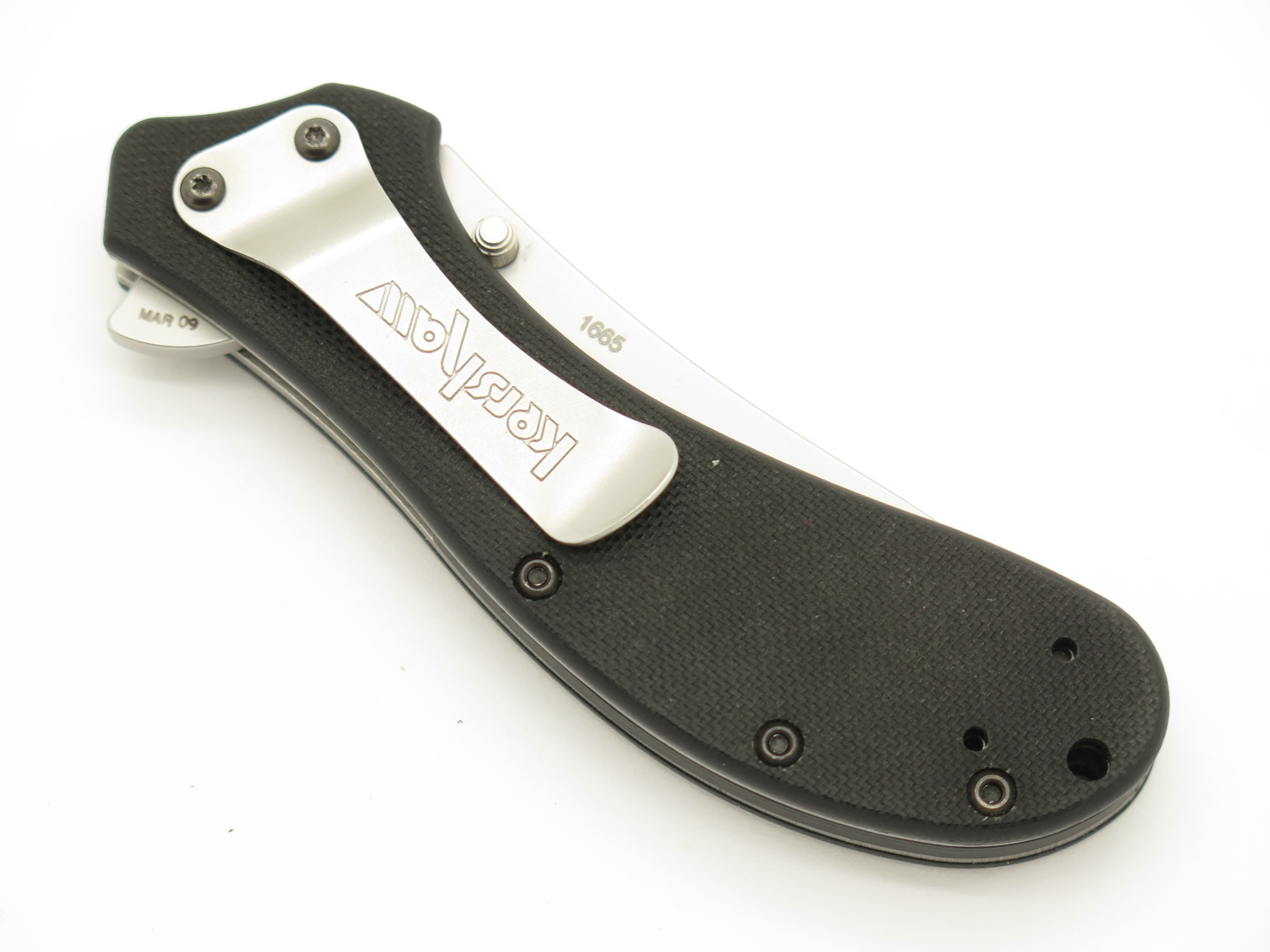2009 Kershaw 1665 Packrat Ken Onion Black G10 Folding Linerlock