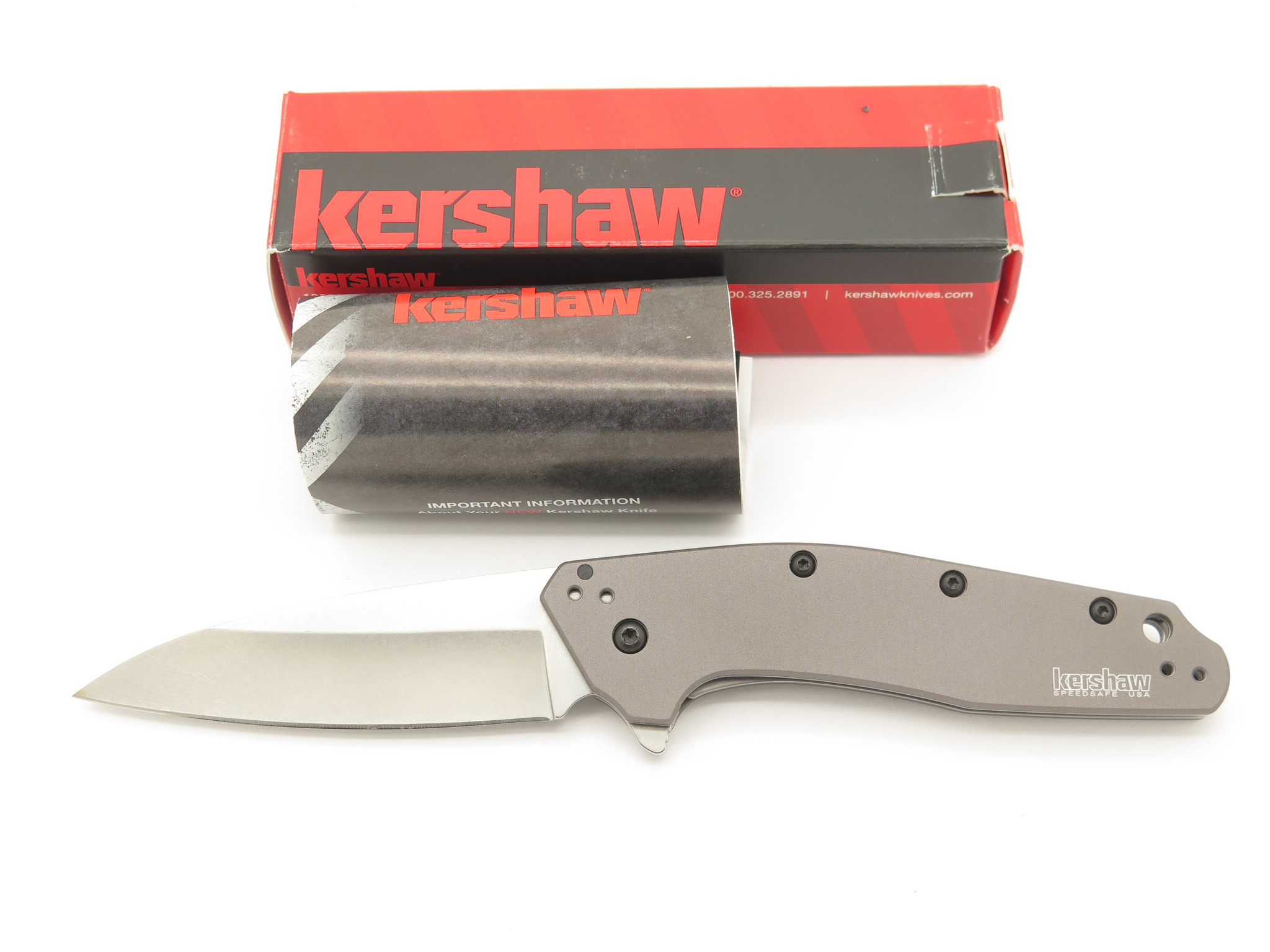 Kershaw 1812GRY Dividend Stonewash 420HC Assisted Folding Linerlock