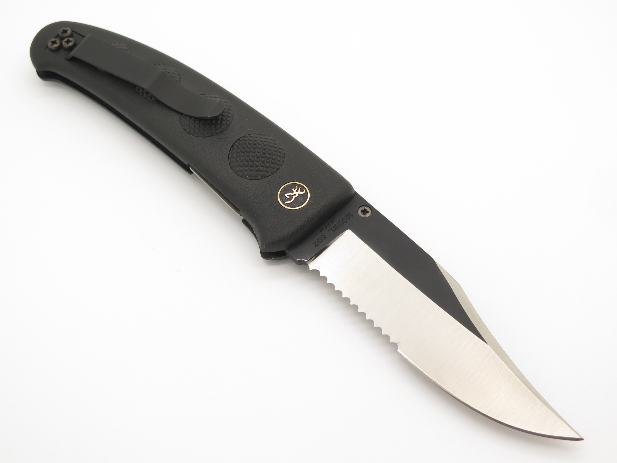 Vtg Browning 602 Barracuda Seki Japan Black Folding Hunter Pocket