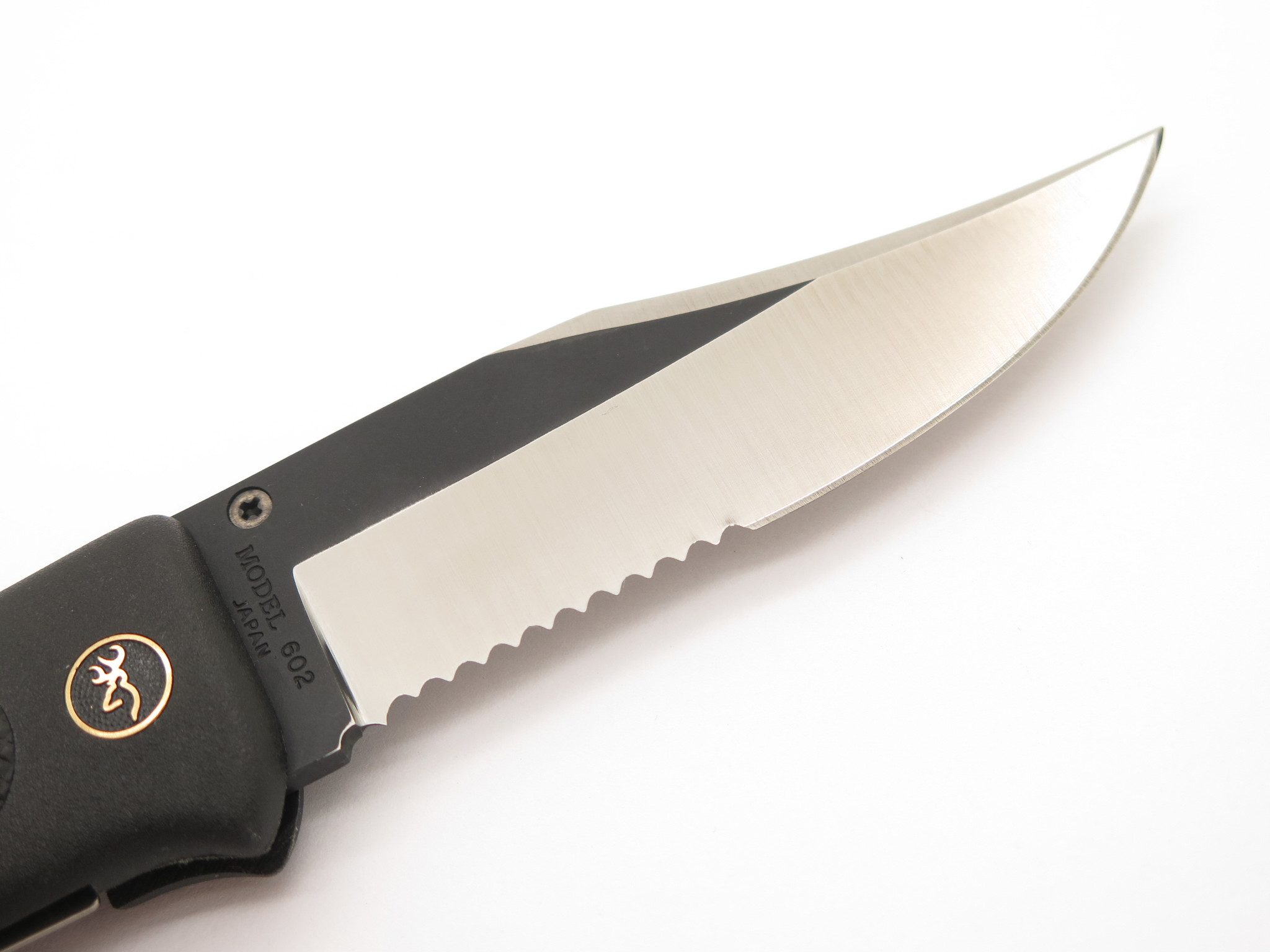 Vtg Browning 602 Barracuda Seki Japan Black Folding Hunter Pocket