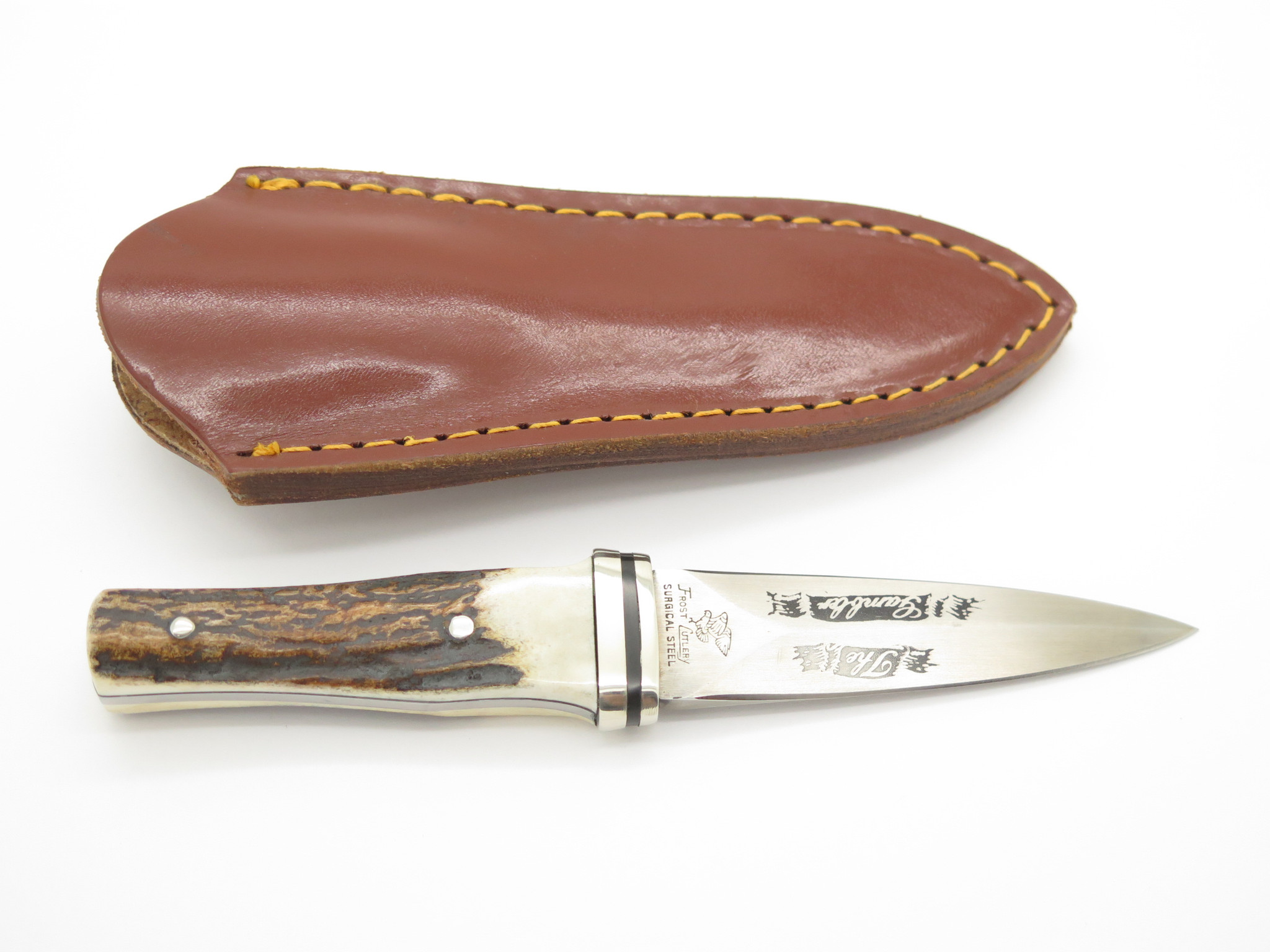 Vintage 1980s Frost Cutlery Tak Fukuta Seki Japan Stag Fixed Blade