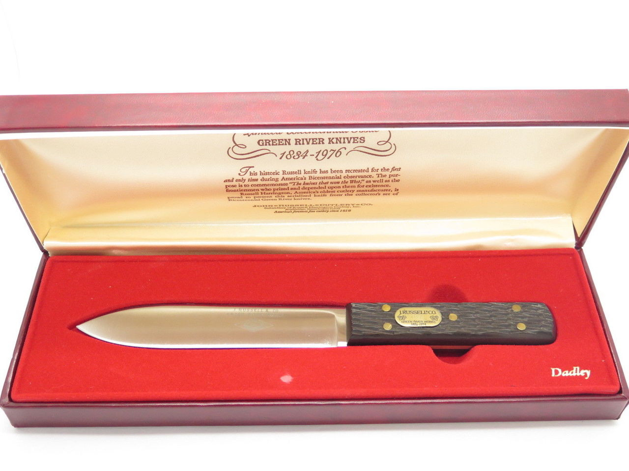 Vtg 1976 Bicentennial Green River Russell Dadley Fixed Blade