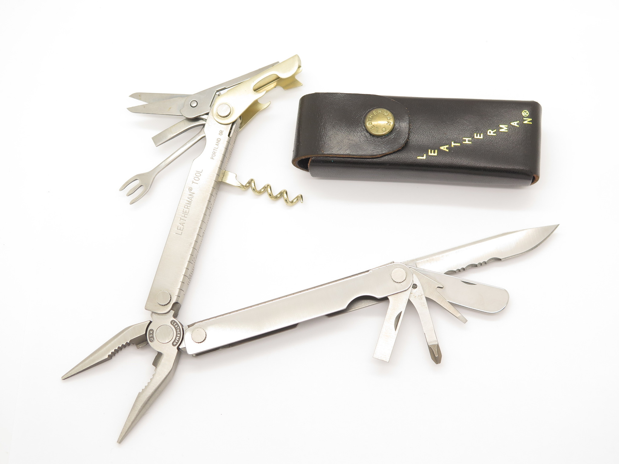 Leatherman Flair Corkscrew USA Stainless Folding Multi Tool Leatherman Flair Corkscrew USA Stainless Folding Multi Tool