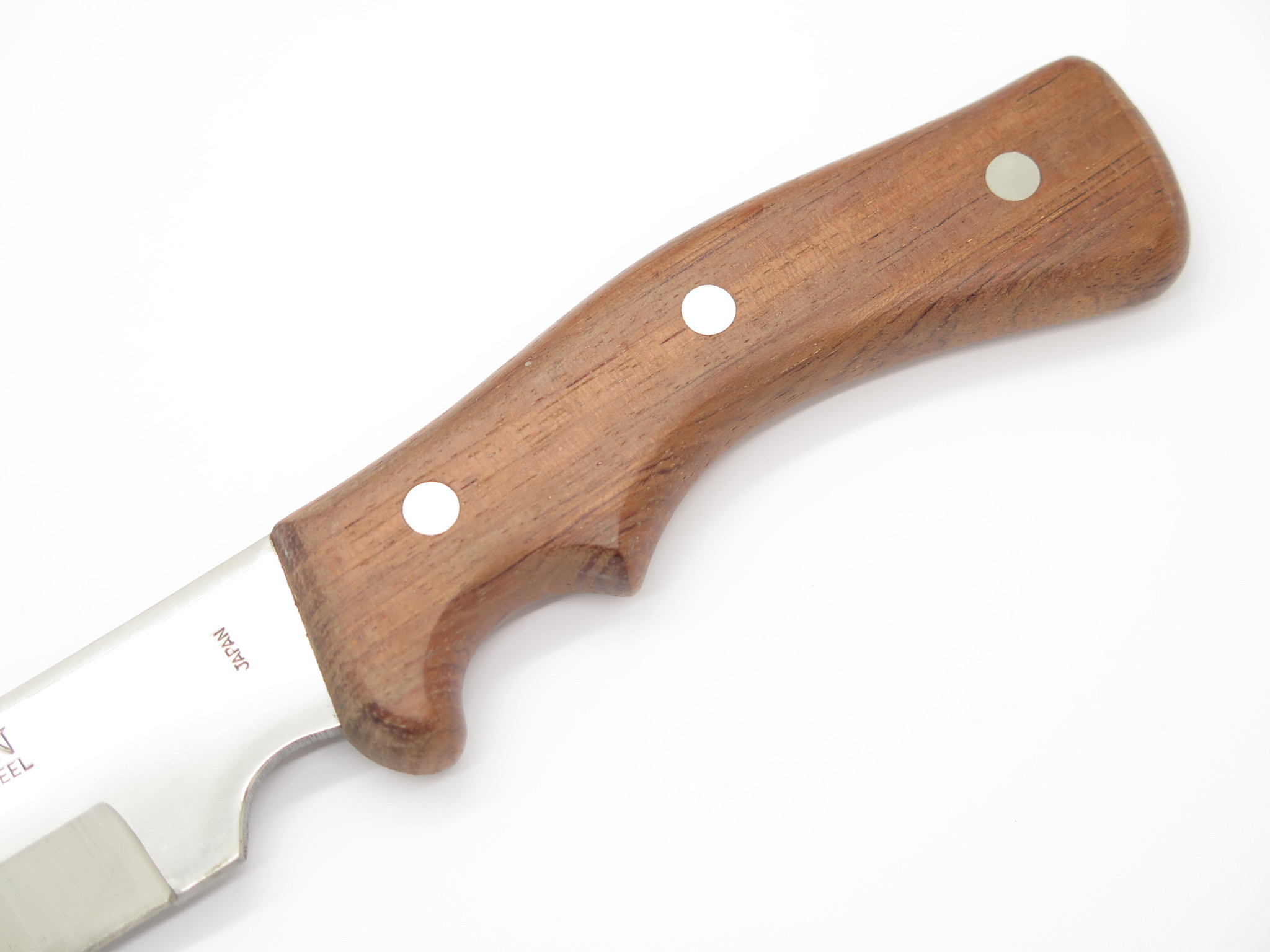 Vintage Hanson Japan Clip Point Fixed Blade Wood Handle Hunting