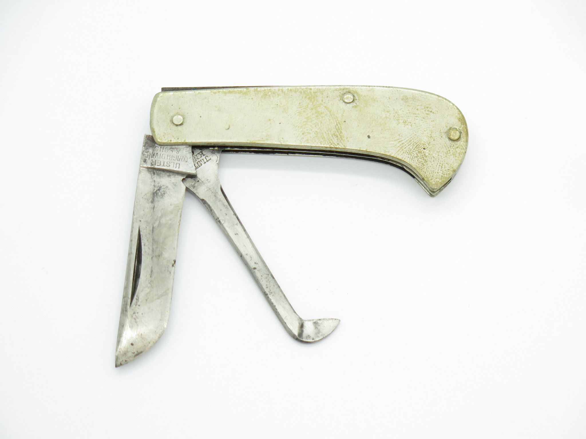 Vintage Ulster Dwight Divine & Sons Metal Handle Folding Pocket