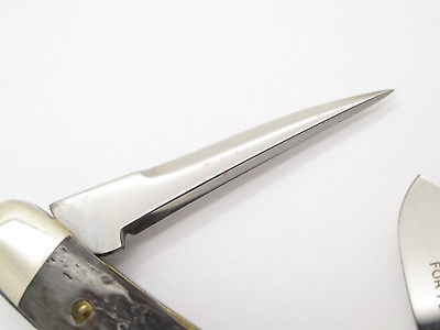 Vtg 1981 Case XX 6318 Pu Punch Stockman Jigged Bone Folding Pocket