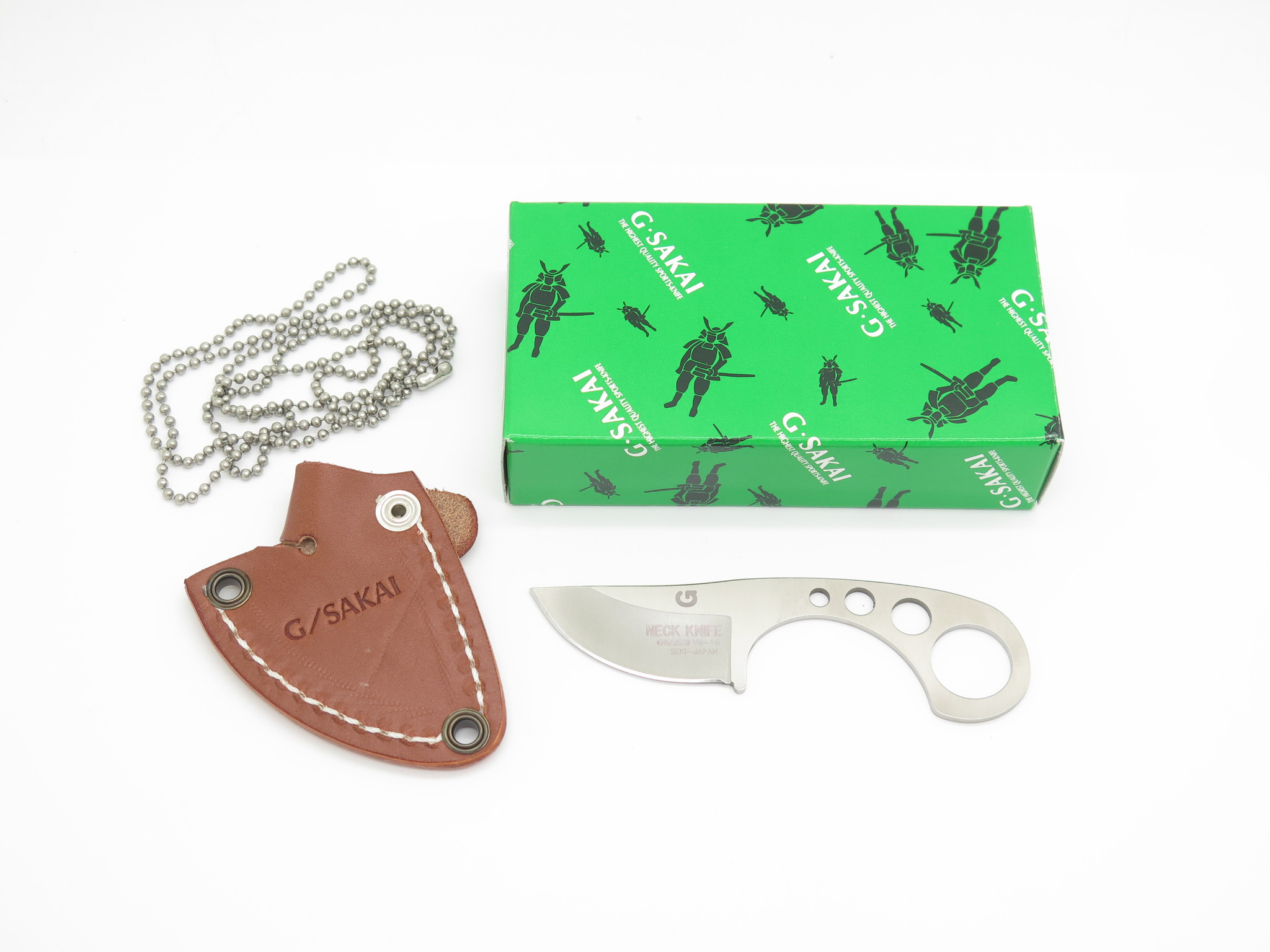 G. Sakai Seki Japan Small VG-10 Stainless Fixed Blade Skinner Neck