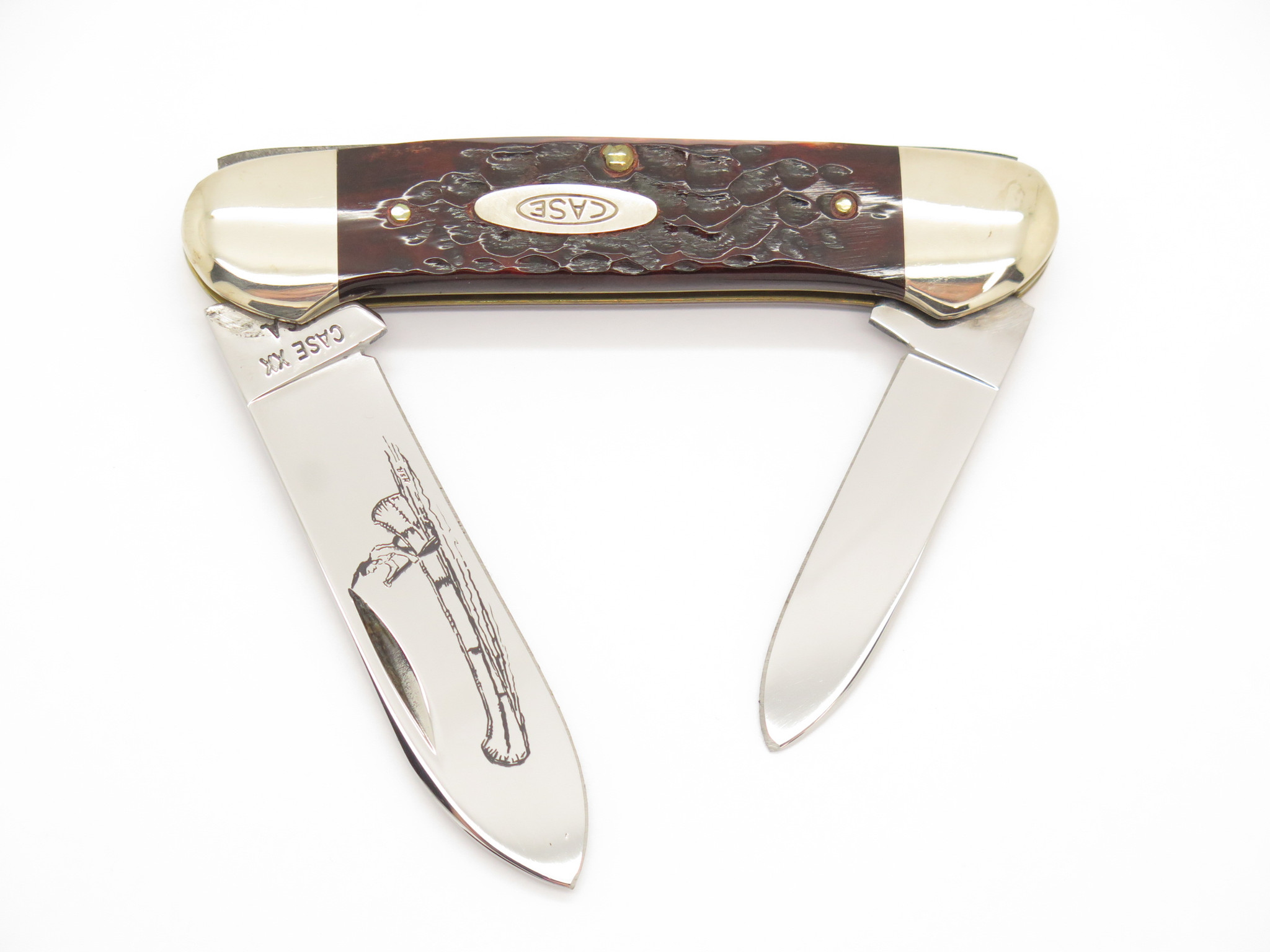 Vintage 5 Dot 1975 Case XX 62131 USA Jigged Handle Canoe Folding