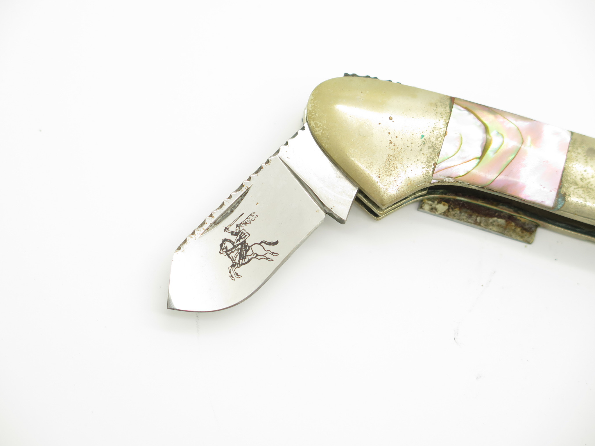 Vtg Parker Seki Japan Unfinished Abalone Canoe Excalibur Folding