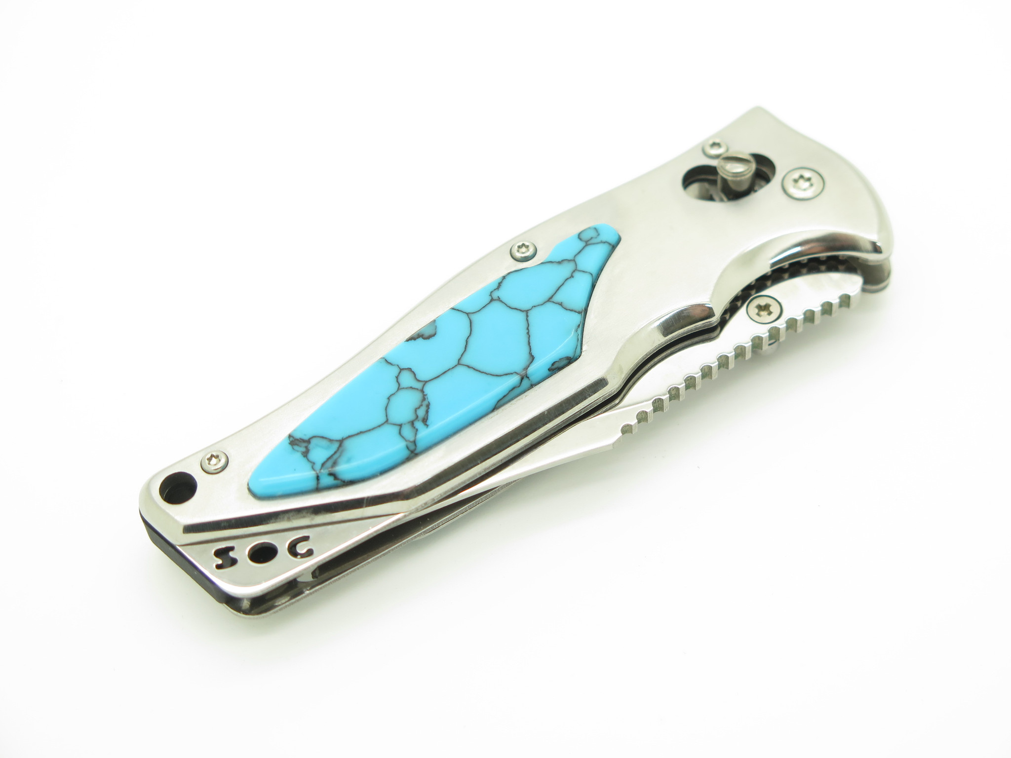 SOG Stingray 2.0 Seki Japan Customized Turquoise Inlay Folding