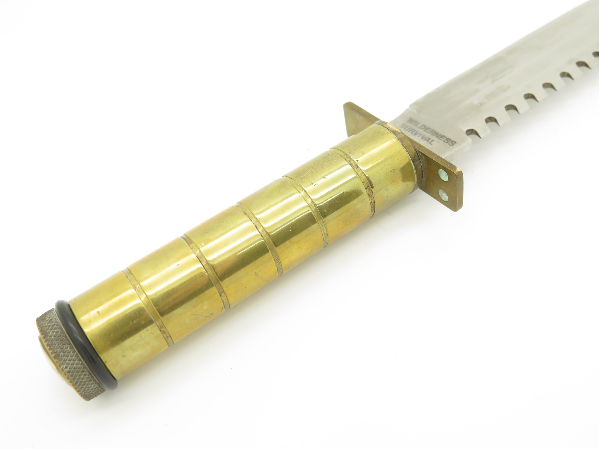 Vintage Solingen Wilderness Survival Stainless Brass Fixed Blade