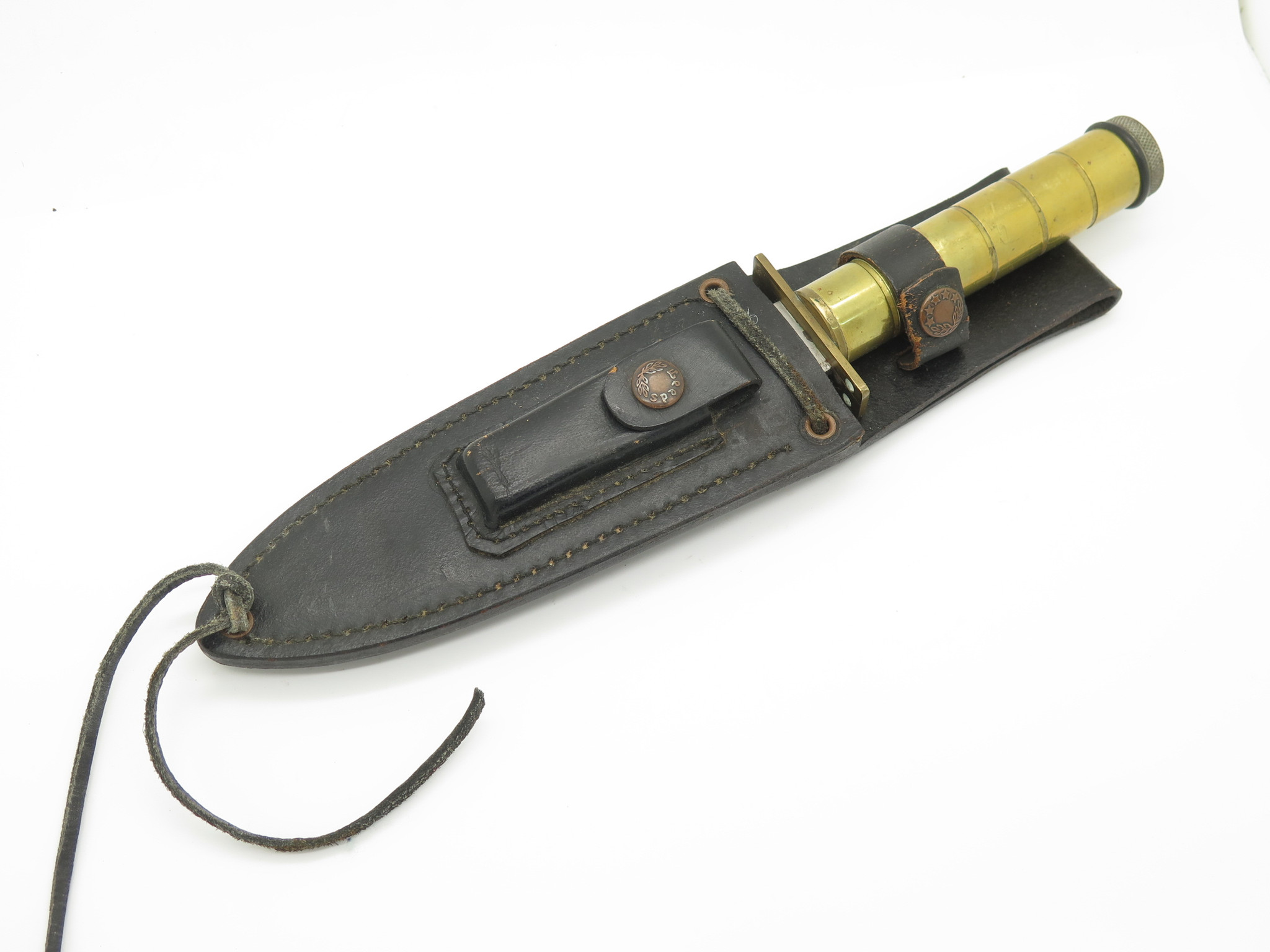 Vintage Solingen Wilderness Survival Stainless Brass Fixed Blade