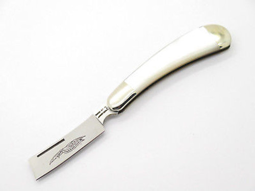 VINTAGE PARKER EAGLE SEKI JAPAN STRAIGHT RAZOR RARE PEARL MOP FOLDING KNIFE