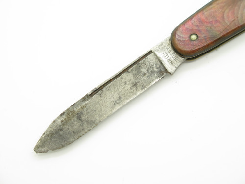 1902-31 Antique Bridge Cutlery Co. 3.37" Carbon Steel Swirl Folding Pocket Knife
