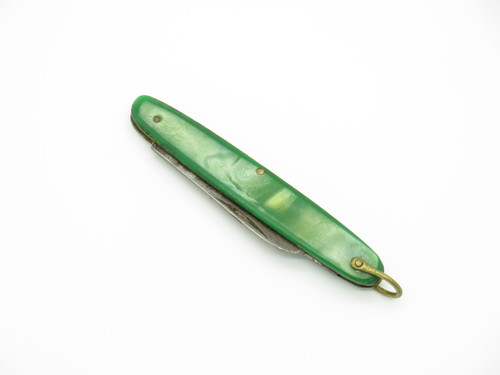 Vintage E. Okuda Co. Japan 3.18" Small Green Folding Pocket Knife
