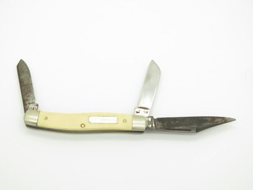 Vintage Sears Craftsman 35844 USA 4" Delrin Handle Folding Stockman Pocket Knife