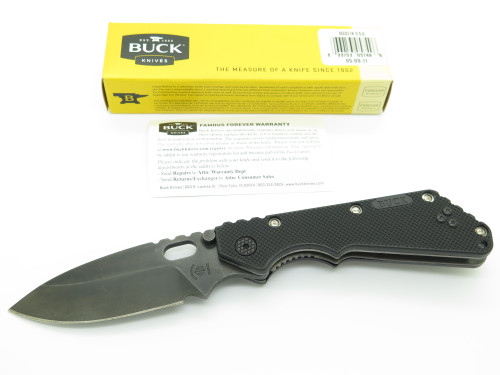 2011 Buck 889 Strider Logo Black 420HC Blade Tactical Folding Pocket Knife