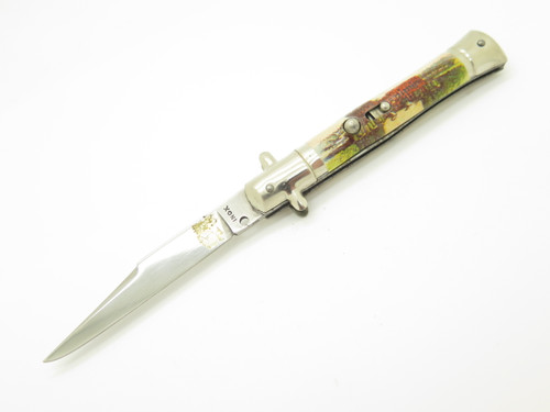 Vintage Inox Italy Roma Picklock Auto 3.93" Folding Switchblade Automatic Knife