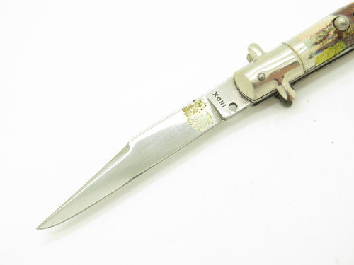 Vintage Inox Italy Roma Picklock Auto 3.93" Folding Switchblade Automatic Knife