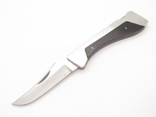 Vintage 1980s Handmade Seki Japan 5" High Carbon Stainless Wood Lockback Knife
