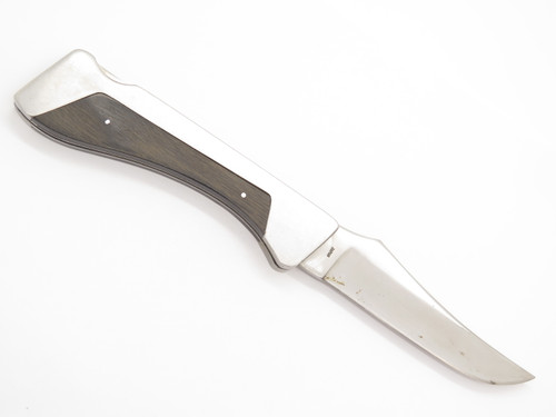 Vintage 1980s Handmade Seki Japan 5" High Carbon Stainless Wood Lockback Knife