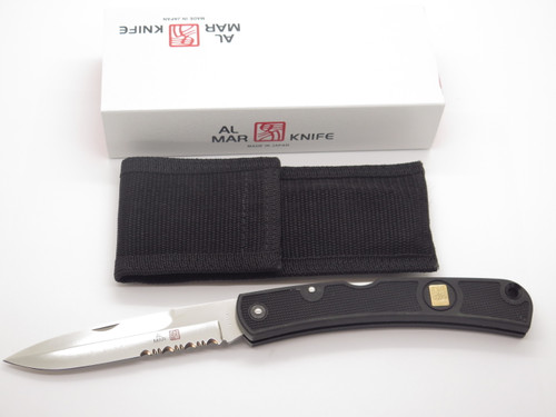 Vintage Al Mar 6005 Woodsman Seki Japan ATS-34 Lockback Folding Pocket Knife