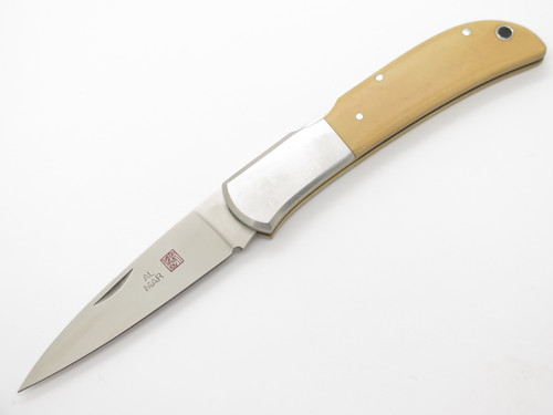 Vintage Al Mar Falcon Seki Japan Paper Micarta Lockback Folding Pocket Knife