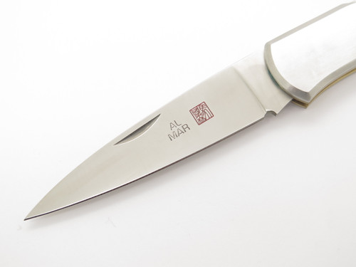 Vintage Al Mar Falcon Seki Japan Paper Micarta Lockback Folding Pocket Knife