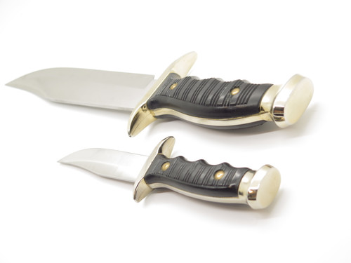 Vintage Muela Alce Spain 7220-P Twin Fixed Blade Bowie Hunting Knife Set