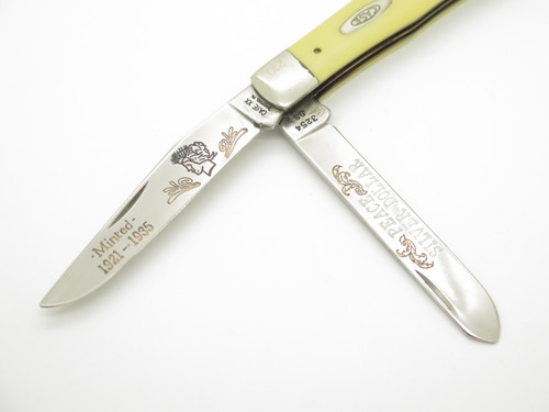 Vintage 1992 Case XX Folding Trapper Knife with Genuine 1923 Peace Dollar